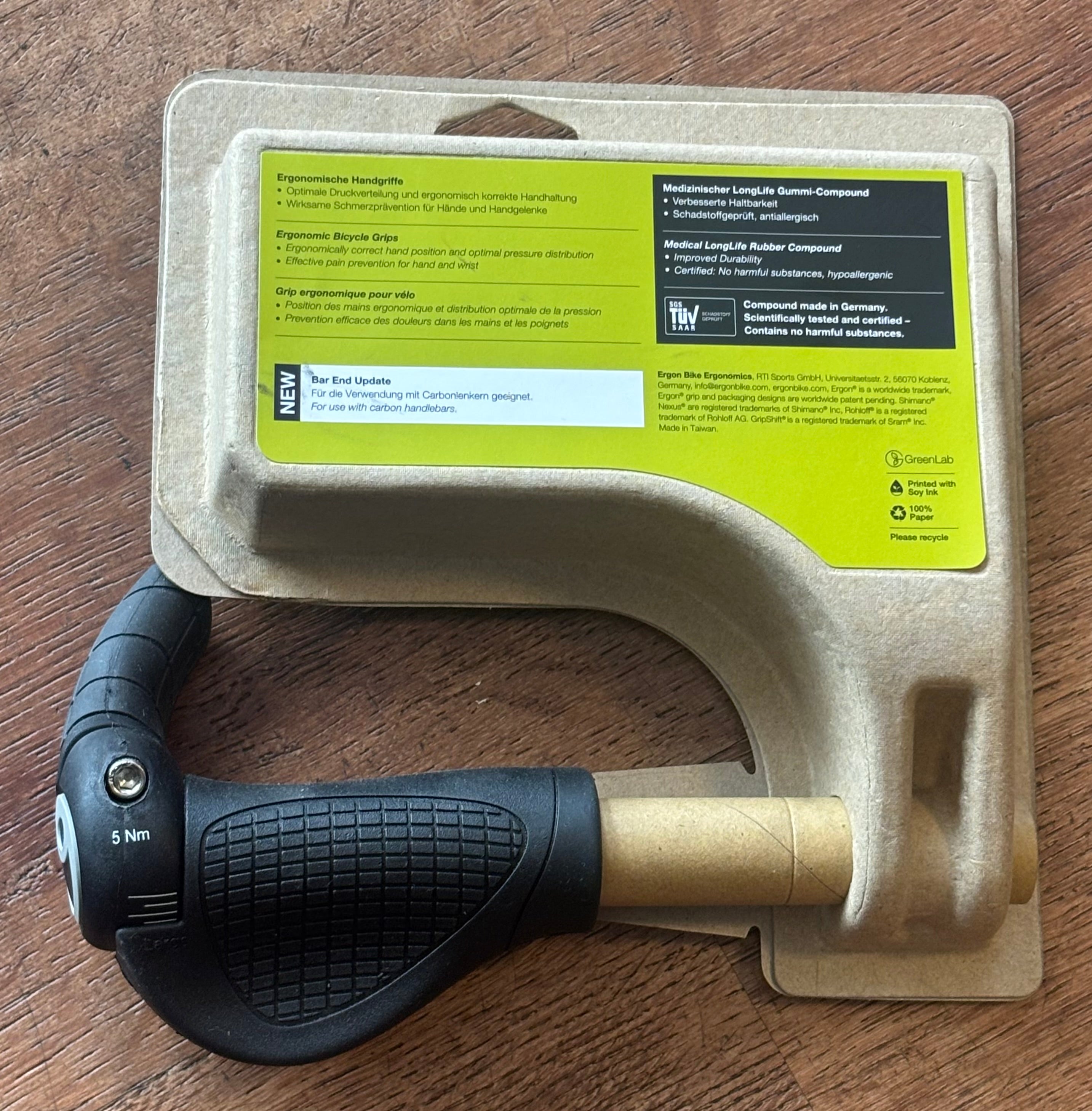 new Ergon GP2-L Large Handlebar Bike Grips  Black / Gray