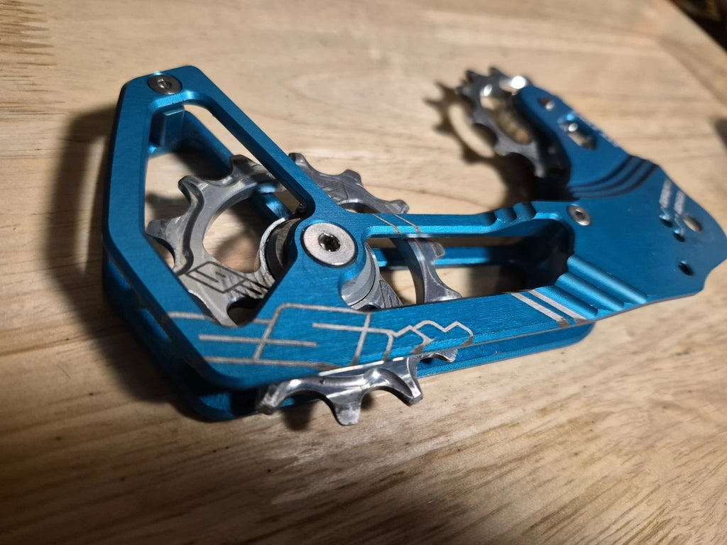 used CSixx Sram Eagle AXS derailleur cage blue GX X0 XX