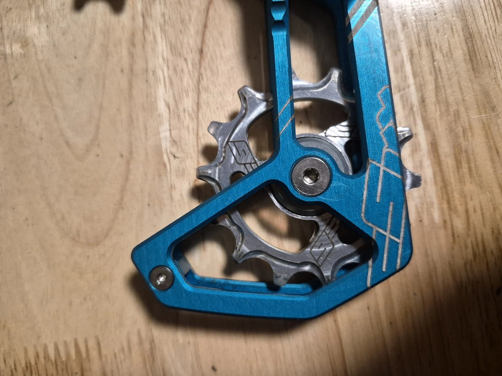 used CSixx Sram Eagle AXS derailleur cage blue GX X0 XX